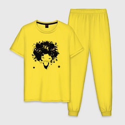 Пижама хлопковая мужская Девочка весна, цвет: желтый