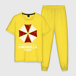 Пижама хлопковая мужская Umbrella corporation logo, цвет: желтый