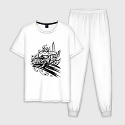 Пижама хлопковая мужская Вольво viking, цвет: белый