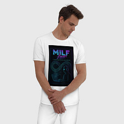 Пижама хлопковая мужская Mastering Infinite Loop Functions - milf meme, цвет: белый — фото 2
