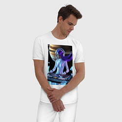 Пижама хлопковая мужская Девушка космо DJ, цвет: белый — фото 2