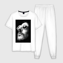 Пижама хлопковая мужская Леон персонаж, цвет: белый