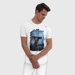 Пижама хлопковая мужская Tears in the rain, цвет: белый — фото 2