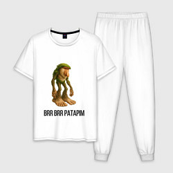 Пижама хлопковая мужская Brr Brr Patapim Brainrot, цвет: белый