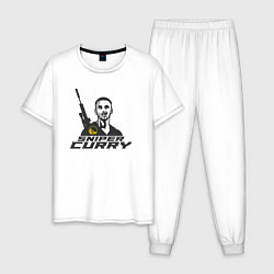 Пижама хлопковая мужская Снайпер Карри, цвет: белый