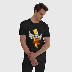 Пижама хлопковая мужская Bart Simpson Cupid, цвет: черный — фото 2