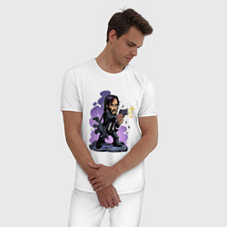 Пижама хлопковая мужская Джон Уик, цвет: белый — фото 2