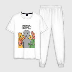 Пижама хлопковая мужская NPC, цвет: белый