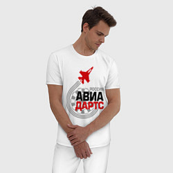 Пижама хлопковая мужская Авиадартс Россия, цвет: белый — фото 2