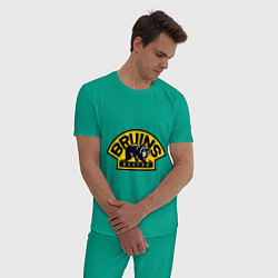 Пижама хлопковая мужская HC Boston Bruins Label, цвет: зеленый — фото 2