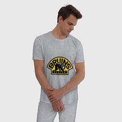Пижама хлопковая мужская HC Boston Bruins Label, цвет: меланж — фото 2