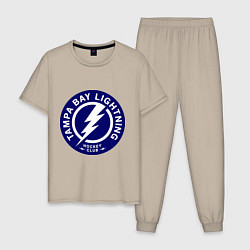 Пижама хлопковая мужская HC Tampa Bay Lightning, цвет: миндальный