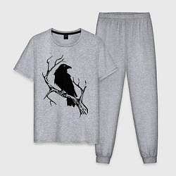 Пижама хлопковая мужская Ворон, цвет: меланж