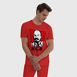 Пижама хлопковая мужская KGB: So Good, цвет: красный — фото 2