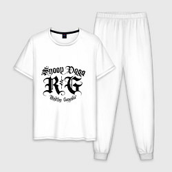 Пижама хлопковая мужская Snoop Dogg: Gangsta, цвет: белый