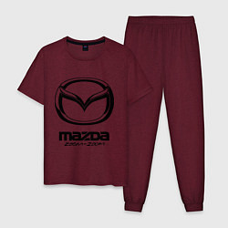 Пижама хлопковая мужская Mazda Zoom-Zoom, цвет: меланж-бордовый