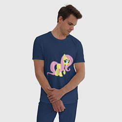 Пижама хлопковая мужская Пони пегас Флаттершай, цвет: тёмно-синий — фото 2