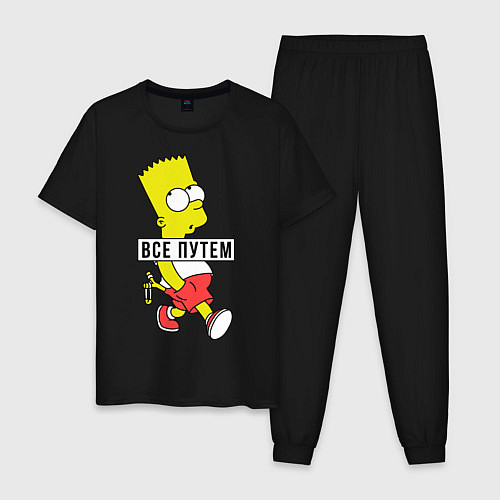 Мужская пижама Барт Симпсон: Все путем / Черный – фото 1