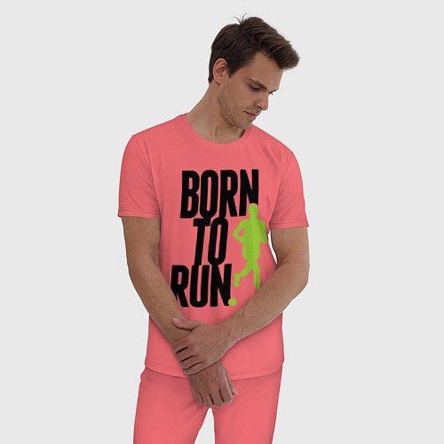 Мужская пижама Рожден для бега / Коралловый – фото 3