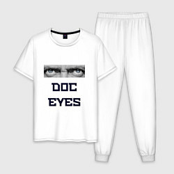 Пижама хлопковая мужская Doc Eyes, цвет: белый