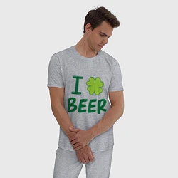 Пижама хлопковая мужская Love beer, цвет: меланж — фото 2