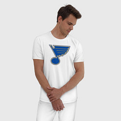 Пижама хлопковая мужская St Louis Blues: Tarasenko 91, цвет: белый — фото 2