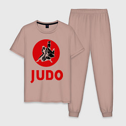 Пижама хлопковая мужская Judo, цвет: пыльно-розовый