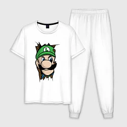 Пижама хлопковая мужская Луиджи Марио, цвет: белый