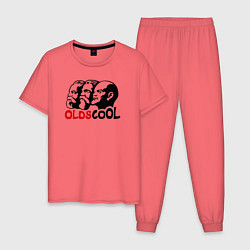 Пижама хлопковая мужская Oldscool USSR, цвет: коралловый