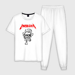 Пижама хлопковая мужская Metallica: Pushead Skull, цвет: белый