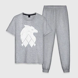 Пижама хлопковая мужская Griffin Geometry, цвет: меланж