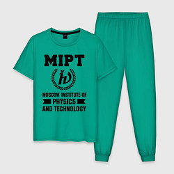 Пижама хлопковая мужская MIPT Institute, цвет: зеленый