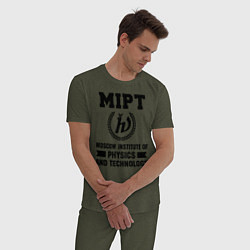 Пижама хлопковая мужская MIPT Institute, цвет: меланж-хаки — фото 2