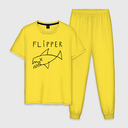 Пижама хлопковая мужская Flipper, цвет: желтый