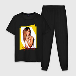 Пижама хлопковая мужская Rihanna цвета черный — фото 1