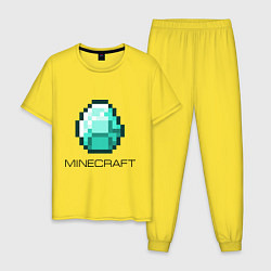 Пижама хлопковая мужская Minecraft Diamond, цвет: желтый