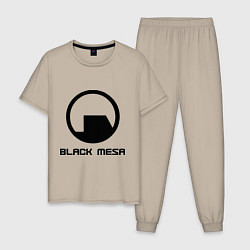 Пижама хлопковая мужская Black Mesa: Logo, цвет: миндальный