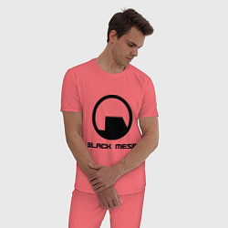 Пижама хлопковая мужская Black Mesa: Logo, цвет: коралловый — фото 2