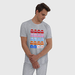 Пижама хлопковая мужская Pac-Man Monsters, цвет: меланж — фото 2