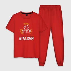 Пижама хлопковая мужская STALKER: Online, цвет: красный