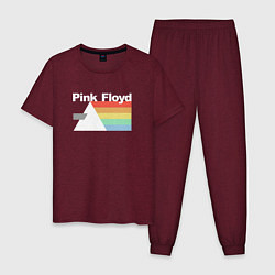 Пижама хлопковая мужская Pink Floyd, цвет: меланж-бордовый