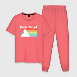 Пижама хлопковая мужская Pink Floyd, цвет: коралловый