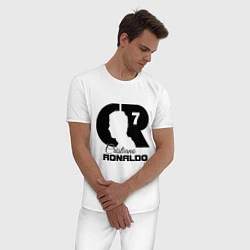 Пижама хлопковая мужская CR Ronaldo 07, цвет: белый — фото 2