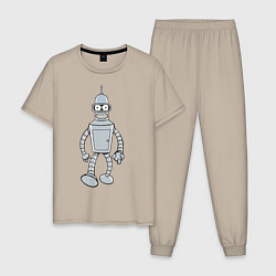 Пижама хлопковая мужская Iron Bender, цвет: миндальный