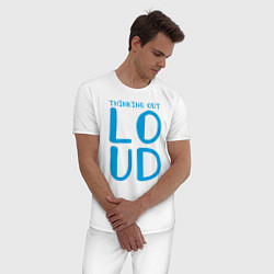 Пижама хлопковая мужская Thinking Out: Loud цвета белый — фото 2