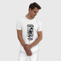 Пижама хлопковая мужская Mike Tyson Undefeated цвета белый — фото 2