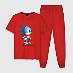 Пижама хлопковая мужская Sonic, цвет: красный