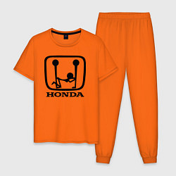 Пижама хлопковая мужская Honda Logo Sexy цвета оранжевый — фото 1