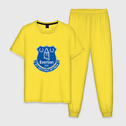 Пижама хлопковая мужская Эвертон logo - nil satis nisi optimum, цвет: желтый