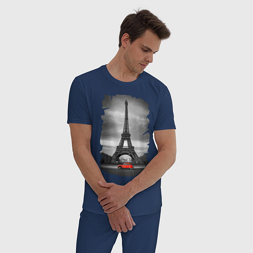 Мужская пижама Эйфелева башня / Тёмно-синий – фото 3